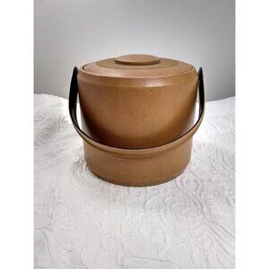 Vintage George Briard Ice Bucket Brown Faux Snakeskin Style MCM Barware decor